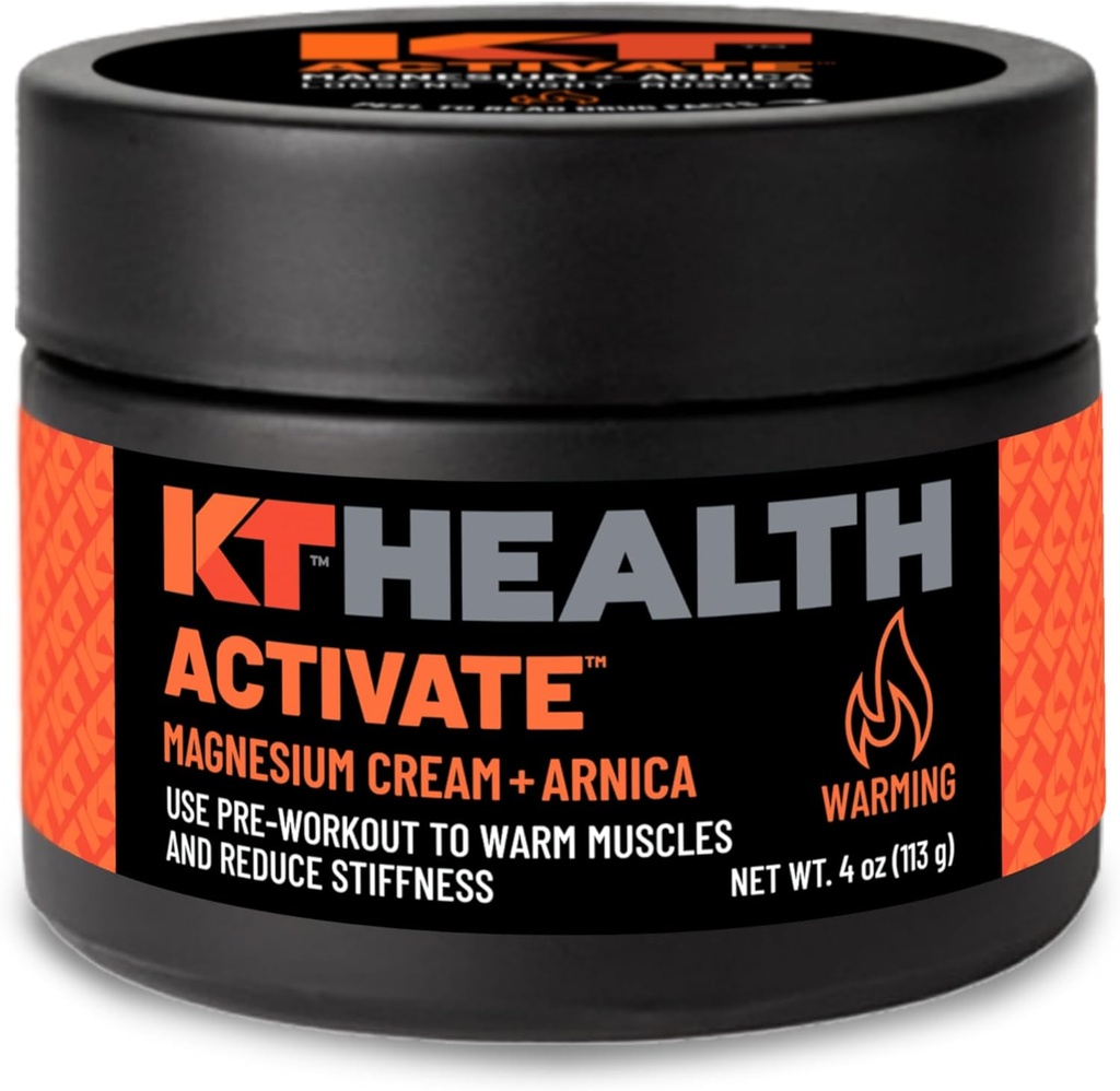 KT Santé, Crème de magnésium, Activer - Muscles serrés chauds et losens - Utilisez le pré-entraînement pour réduire la rigidité
