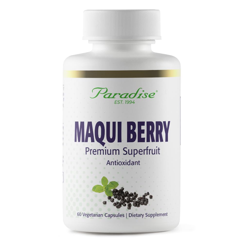 Paradise Herbs, Bio-Maqui-Berry-Extrakt, 400 mg, Frischer, gefriergetrockneter Konzentrat für Superior Potency, Non-GMO, Vegan, 60 Kapseln