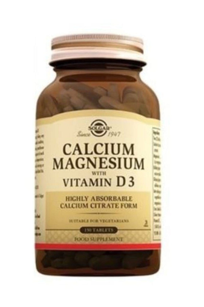 Solgar Calcium Magnesium mit Vitamin D3-150 Tabletten, Paket von 2 - fördert gesunde Knochen, unterstützt Nerve & Muskelfunktion - Non-GMO, Glutenfrei, Kosher - 60 Gesamt Servierungen