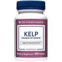 La Vitamine Shoppe Kelp (de l'Iodine de Kelp et de Potassium Atlantique), source d'iode, support thyroïde, soutient l'énergie et l'endurance (300 comprimés)