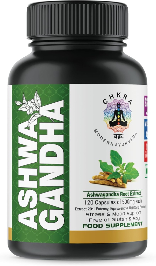 MUFASA Organic Ashwagandha Äquivalent 10.000 mg - 120 Vegan Kapseln - Pure Organic Ashwagandha Pulver und Wurzelextrakt Kapseln - Stress Relief, Mood Enhancer - 4 Monate Versorgung