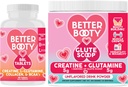 Angry Supplements Better Booty Women's Creatine Combo: BBL Tabletten (90ct) w. Creatine, Glutamine, BCAA's, Collagen + Glute Scoop Creatine & Glutamine Unflavored Drink Mix