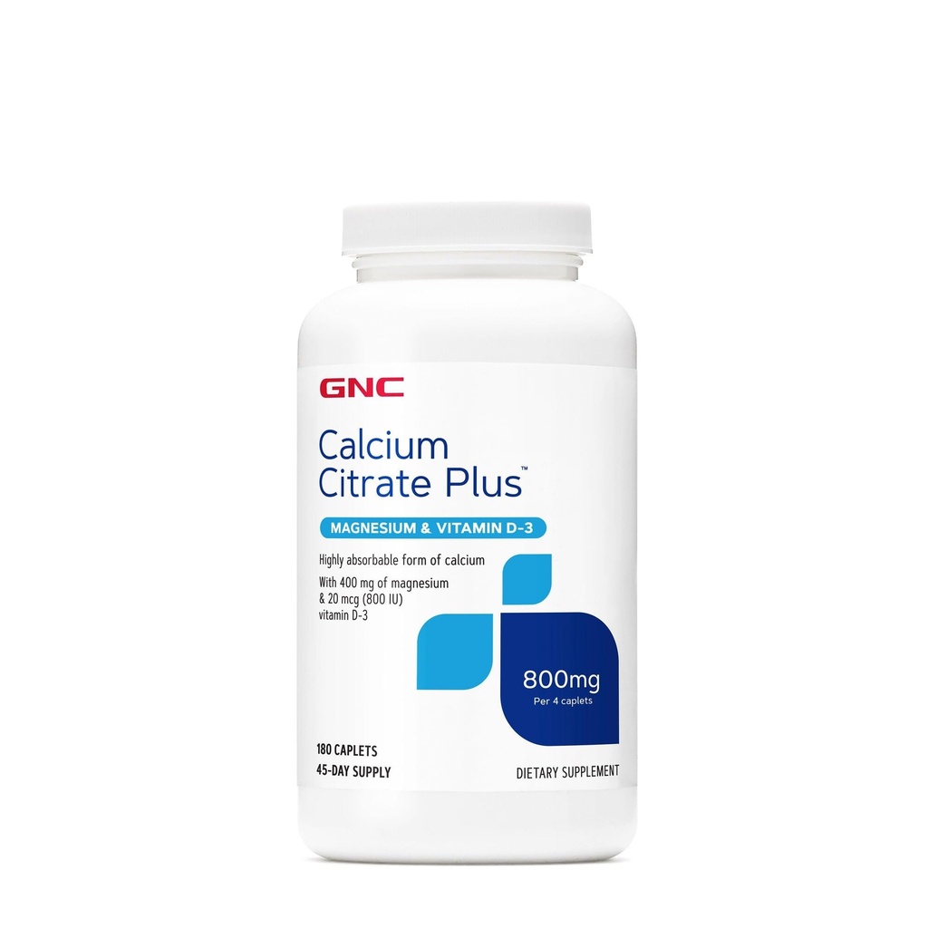 GNC Calcium Citrate Plus 800mg Supplement, unterstützt Knochengesundheit, 45 Servierungen
