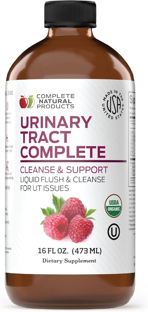 Vollständige natürliche Produkte Urinary Tract Complete 16oz - Flüssige Ergänzung für Urinary Tract Gesundheit mit Bio Cranberry, D-Mannose, Beet Root, Fennel Seed und Turmeric