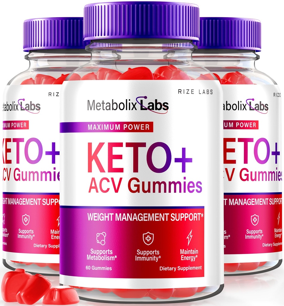 rize labs - - Metabolix Labs Keto Plus ACV Gummis - Gewicht-Management-Unterstützung Apfelessig-Ergänzung (180 Gummi)