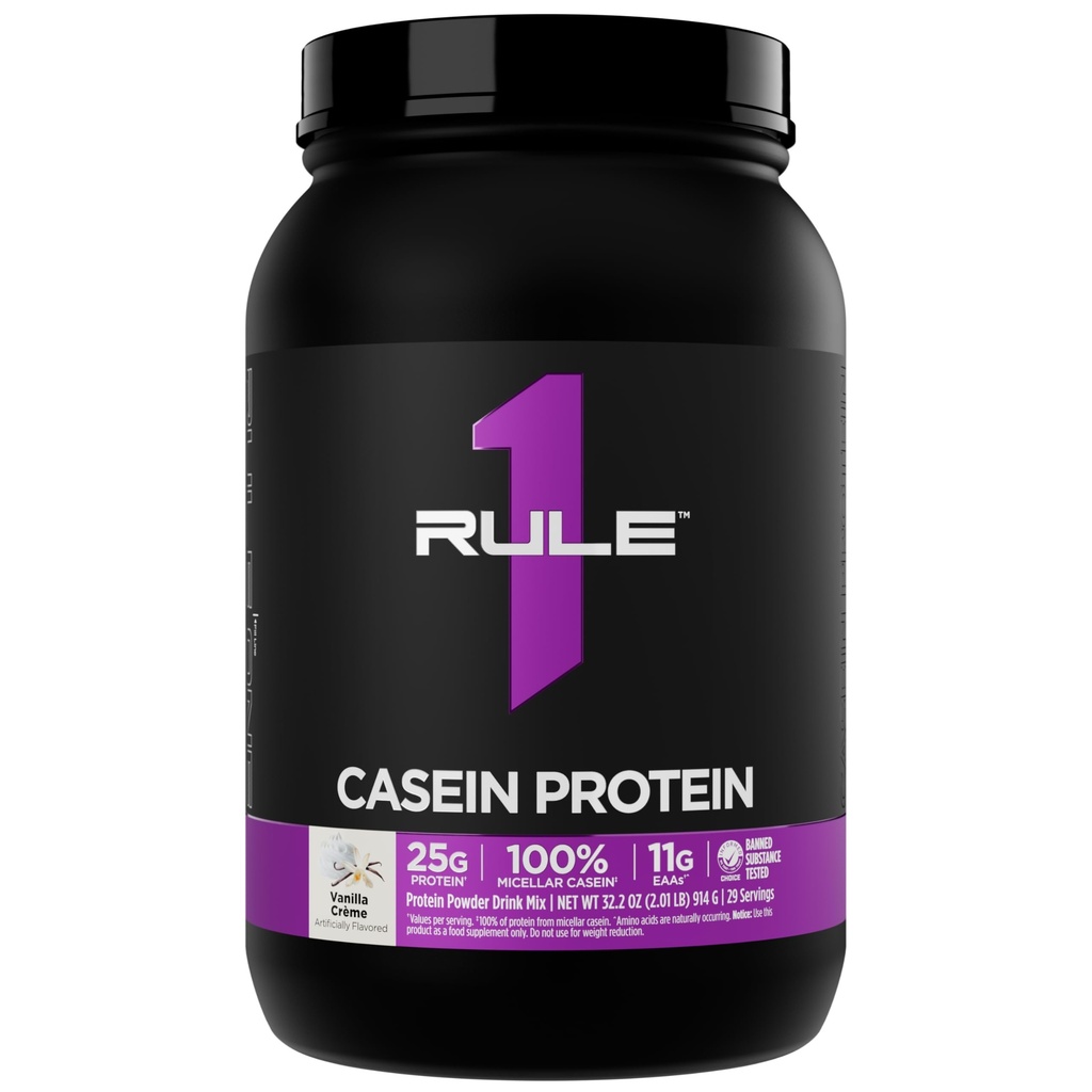 Regel 1 Casein Protein - 25g Protein und 11g EAAs Pro Serving from Slow-Release Micellar Casein for Overnight Recovery and Sustained Delivery Between Meals (2 Pounds*, Vanilla Crème)