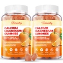 Calcium Magnesium Zink-Gummien mit Vitamin D3 & K2 - Hohe Absorption Magnesium-Glycinat 400mg - Zuckerfreie Kalzium-Ergänzung - Unterstützung Nerve Muskel- und Immunität - für Erwachsene Männer Frauen Kinder