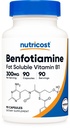 Nutricost Benfotiamine 300mg, 90 Kapseln - Glutenfrei, Non-GMO, und vegetarisch Freundliches Fett lösliches Vitamin B1