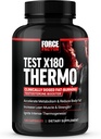 FORCE FACTOR Test X180 Thermo Testosterone Supplement and Fat Burner for Men to Accelerate Metabolism, Reduce Body Fat, Build Lean Muscle, and Increase Thermogenesis, 120 Capsules