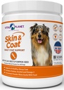 Planète Vital - Supplément en poudre de peau et de manteau pour chiens aux huiles Choline, Inositol, Citrouille, Lin et Omega-3 pour soutenir un manteau doux brillant et sain et pour les allergies saisonnières - 60 Scoops, 111g, 3,92oz
