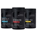 Sportforschung 1250 mg Omega 3 Burpless Fish Oil von Single-Source Wild Alaskan Pollock, CoQ10 (200mg) Enhanced w/Coconut MCT Öl für bessere Absorption und 5000iu Vitamin D mit 100mcg Mk7 Vitamin K