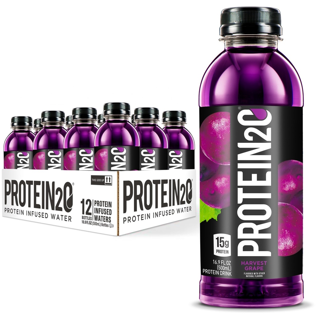 Protein2o 15g Whey Protein Isolate Infused Water, Ready To Drink, Sugar Free, Glutenfrei, Lactosefrei, Erntegut, 16.9 Unze Flasche (Pack von 12)