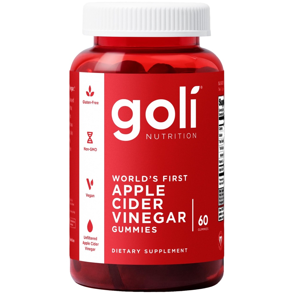 Goli Apfel Apfel Apfelessig Gummy Vitamine - 60 Count - Vitamin B12, Gelatin-frei, Glutenfrei, Vegan & Non-GMO