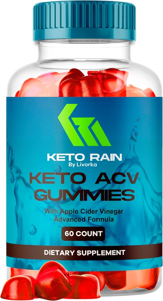 Keto Rain Gummies - Keto Rain Advanced ACV Gummys, Keto Rain ACV Gummy 1050MG - All Natural Keto Rain Apple Cider Essig, KetoRain ACV Gummys, 60 Gummi für 1 Monat