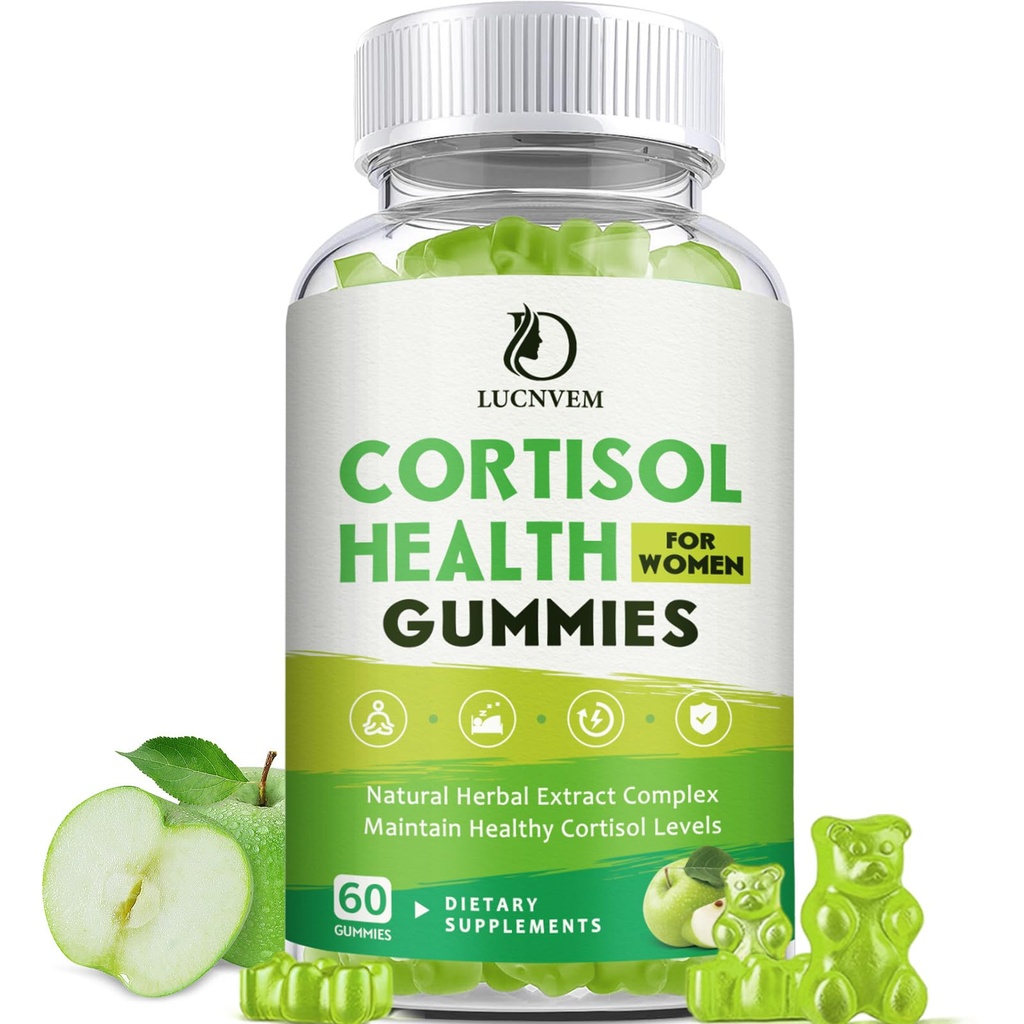Cortisol Detox pour les femmes Gummies, Cortisol Reducer Detox Manager, Magnésium Ashwagandha Rhodiola Rosea Complexe à base de plantes pour l'humeur/focus et le sommeil, maintenir des niveaux de cortisol sains - 30 jours d'approvisionnement végétalien