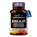SANDHUHERBALS Shilajit Kapseln für Männer & Frauen | Pure Himalayan Mischung mit Ashwagandha | Hohe Potenz und Energie Ergänzung | 2 Monate Versorgung | für Extra Power und Stamina | Combo mit Sea Moss