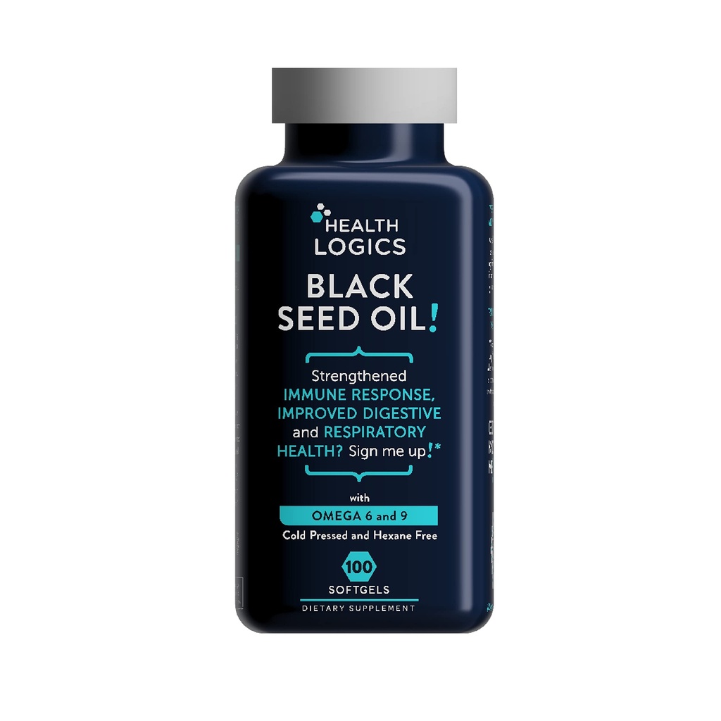 Health Logics Black Seed Oil, kalt gepresst, Rich Source von Omega 6 & 9 Essential Fatty Acids, von Nigella Sativa (100 Soft Gel Kapseln)