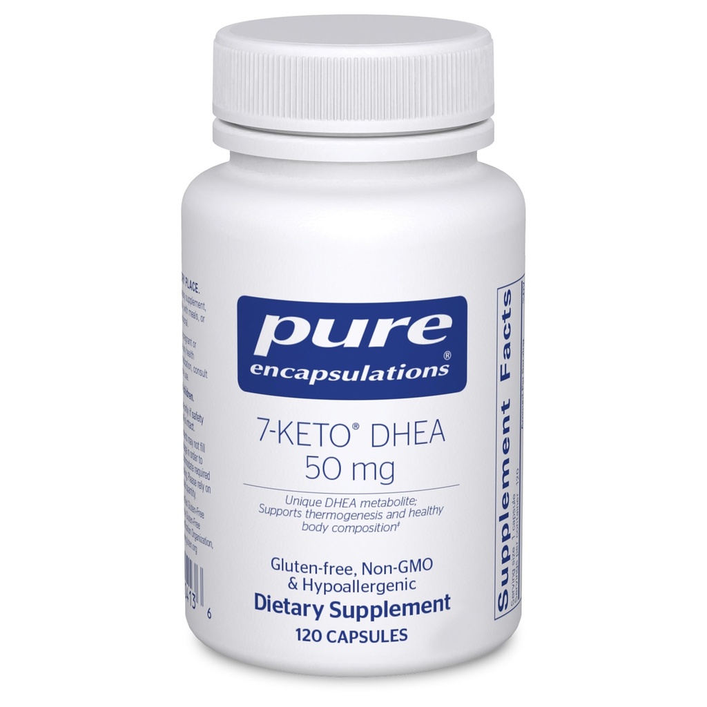 Pure Encapsulations 7-Keto DHEA 50 mg | Einzigartige DHEA Metabolite Ergänzung zur Unterstützung von Thermogenese und gesunde Körperzusammensetzung* | 120 Kapseln