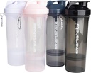 Smartshake Slim 4-Pack Protein Shaker Bottle 400 ml | 13.5 oz – Storage Included - Leakproof Screw-on Lid - BPA Free – Unisex - Schwarz, Weiß, Stormy Gray, Cotton pink
