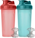 Mr. Pen- Shaker Bottles for Protein Mixes, 28 Unzen, 2 Pack, Light Blue & Red, Protein Shaker Bottle mit Wire Whisk Ball, Blender Bottle
