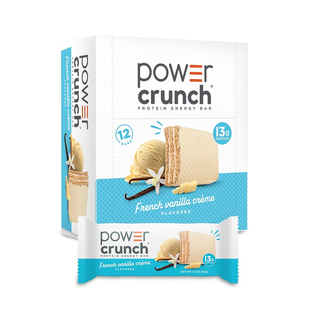 Power Crunch Protein Wafer Bars, High Protein Snacks mit köstlichem Geschmack, French Vanilla Creme, 1.4 Ounce (12 Count)
