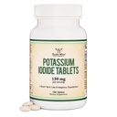 Kaliumjodid 130mg Tabletten - Notfalleinsatz für Exposition - 180 Zähler, 3 Monate Versorgung - Doppelte Holzergänzungen