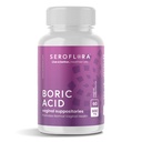 Séroflora Acide borique Suppositoires vaginales - favorise l'équilibre du pH vaginal et le contrôle de l'odeur avec la poudre fine de qualité médicale USP, Dissolve facile, Fabriqué aux États-Unis -600 mg 60 Compte
