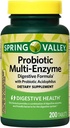 Spring Valley Probiotic Multi-Enzyme Digestive Formel Tabletten, 200 Zähler