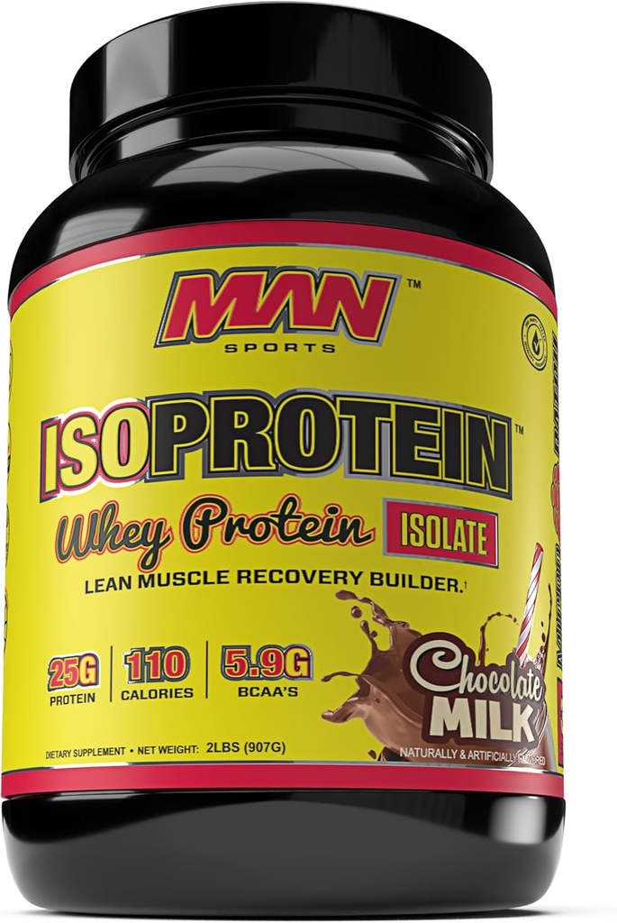 MAN Sports ISO-Protein 100% reines Whey Protein Isolierpulver, Schokoladenmilch, 2 Pfund