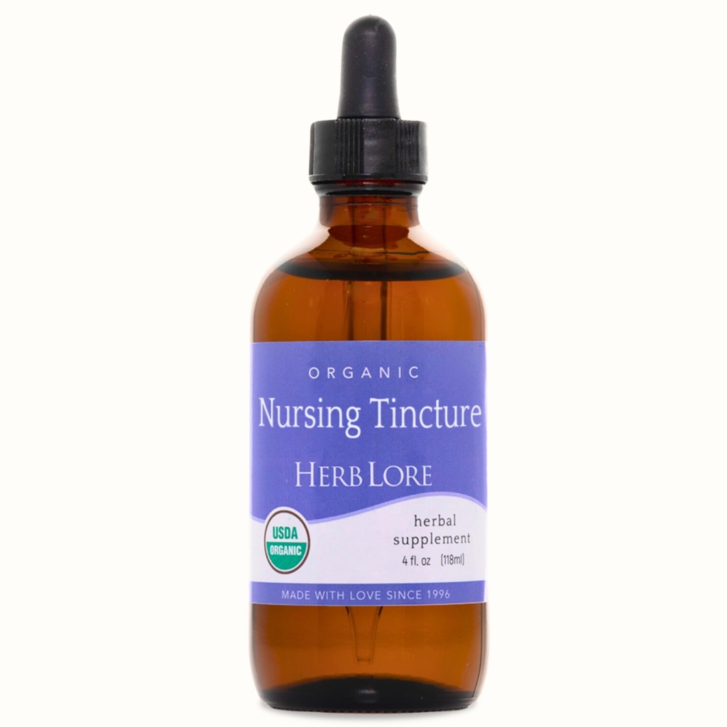 Teinture d'allaitement biologique Herb Lore - gouttes de soutien à la lactation liquide pour augmenter l'approvisionnement en lait maternel avec Moringa et Fenouil - Supplément d'allaitement sans fenouil (4 fl oz)