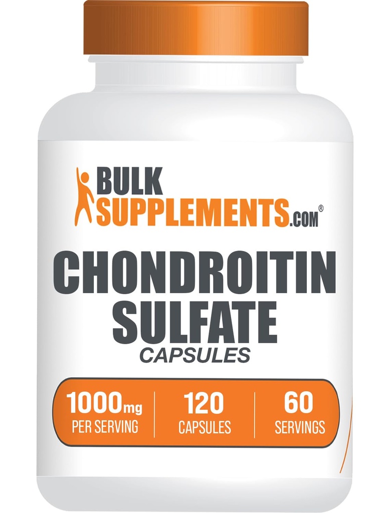 BulkSupplements.com Chondroitin Sulfat Kapseln - Nahrungsergänzung, Chondroitin Sulfat 1000 mg - Glutenfrei, 2 Kapseln pro Servieren, 120 Zähler (Pack von 1)