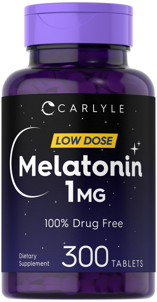 Carlyle Melatonine 1 mg de 300 comprimés à faible dose d'aide sans médicament