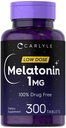 Carlyle Melatonine 1 mg de 300 comprimés à faible dose d'aide sans médicament