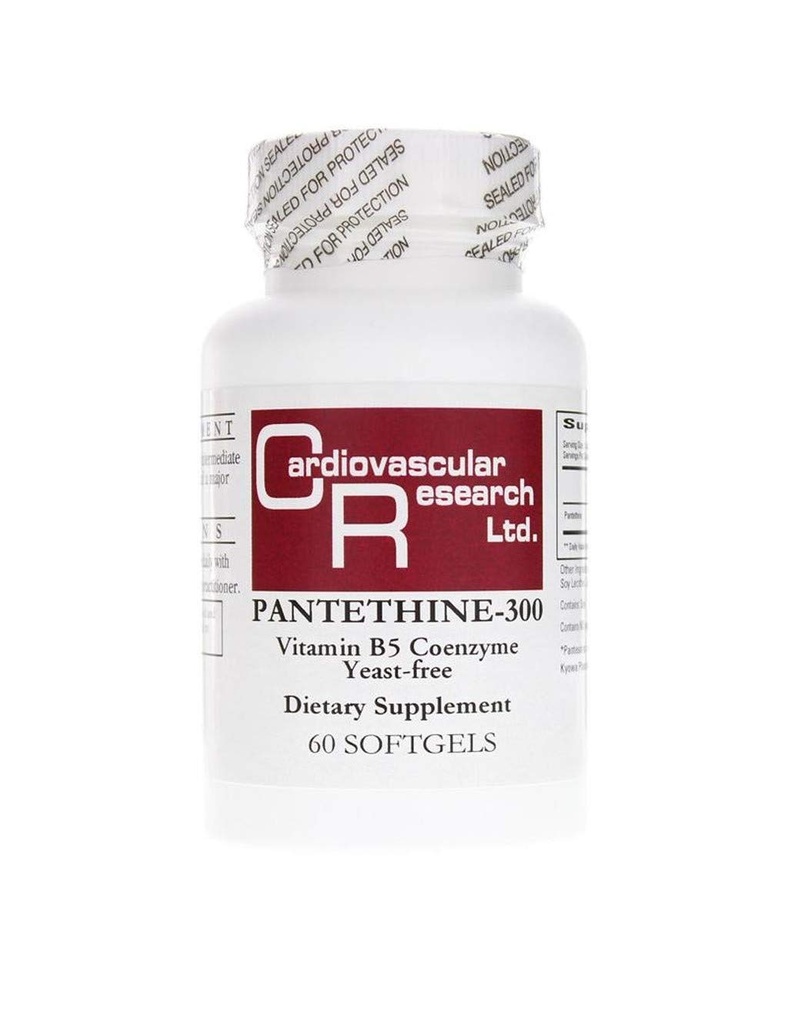 Recherche cardiovasculaire Pantethine-300 Vitamine B5, Blanc, 60 Nombre
