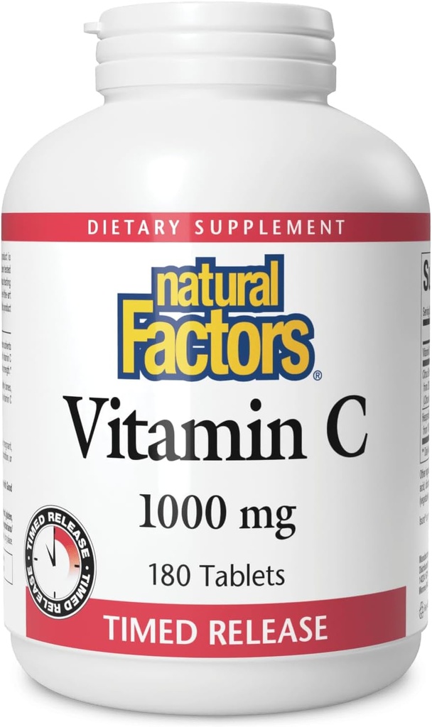 Natürliche Faktoren, Vitamin C 1000 mg, Time Release Antioxidans Unterstützung für Immun- und Knochengesundheit