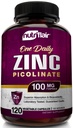NutriFlair Zinc Picolinate 100mg, 120 Capsules - végétalien, non-OGM, fabriqué aux États-Unis, laboratoire tiers testé