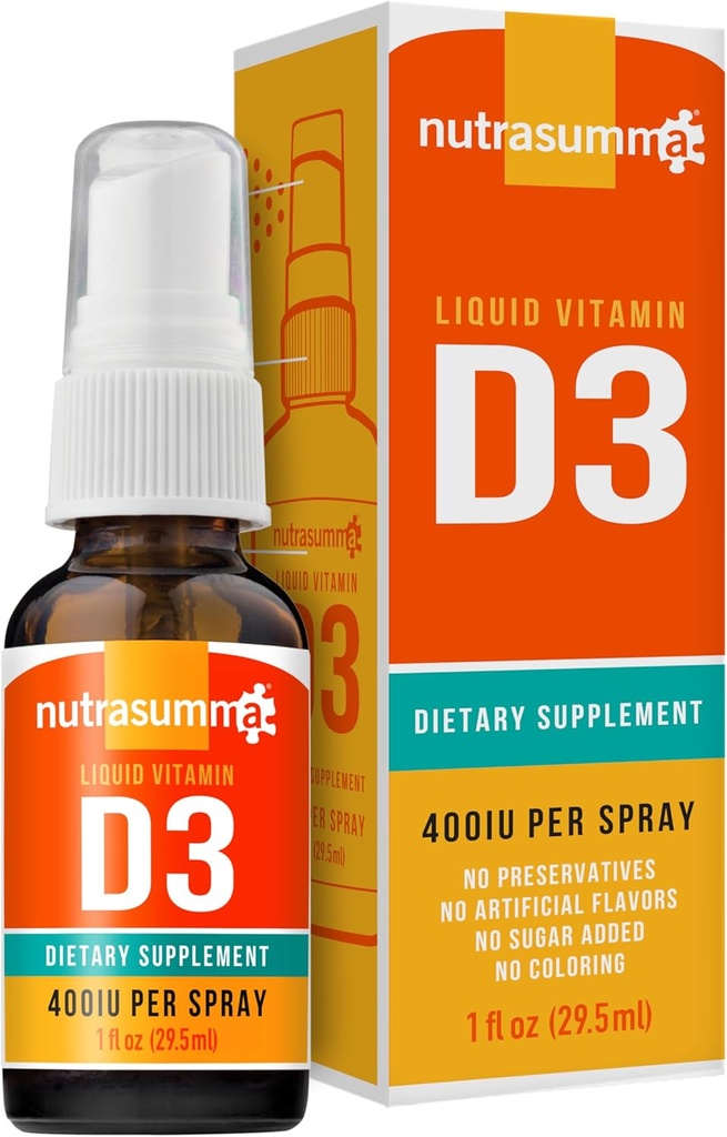 Nutrasumma Vitamin D3 1000 IU Spray -1oz- Natürlich hohe Absorption Rate unterstützt Knochen Boosts Immunsystem Vitamin Supplement
