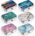 Boîte à pilules 2 Compartiment petit cas de pilule, Portable pour la poche ou la pilule de chasse Organisateur Porte-conteneur de pilules pour tenir les vitamines, médicaments, huile de poisson et suppléments(6PCS)