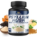 BMVINVOL Psyllium Husk Kapseln Fiber Supplement mit Fenugreek, Turmeric, Ginger, Black Pepper - Unterstützung Verdauungssystem, Darmgesundheit - 240 Zähler für 4 Monate Versorgung