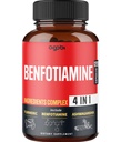 agobi 4in1 Supplément de Benfotiamine - 2 mois pour la digestion, la production d'énergie et l'immunum - Plus Curcumine curcumine curcumine racine, ashwagandha racine et biologique Gymnema Sylvestre - 120 capsules