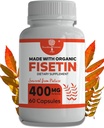 Bio-Fisetin-Ergänzungskapseln 400mg -4X Stronger- Natural Bioflavonoid Ähnlich wie Apigenin, Quercetin, Luteolin - Senolytic Activator kann Gehirngesundheit und Alter-Defying unterstützen