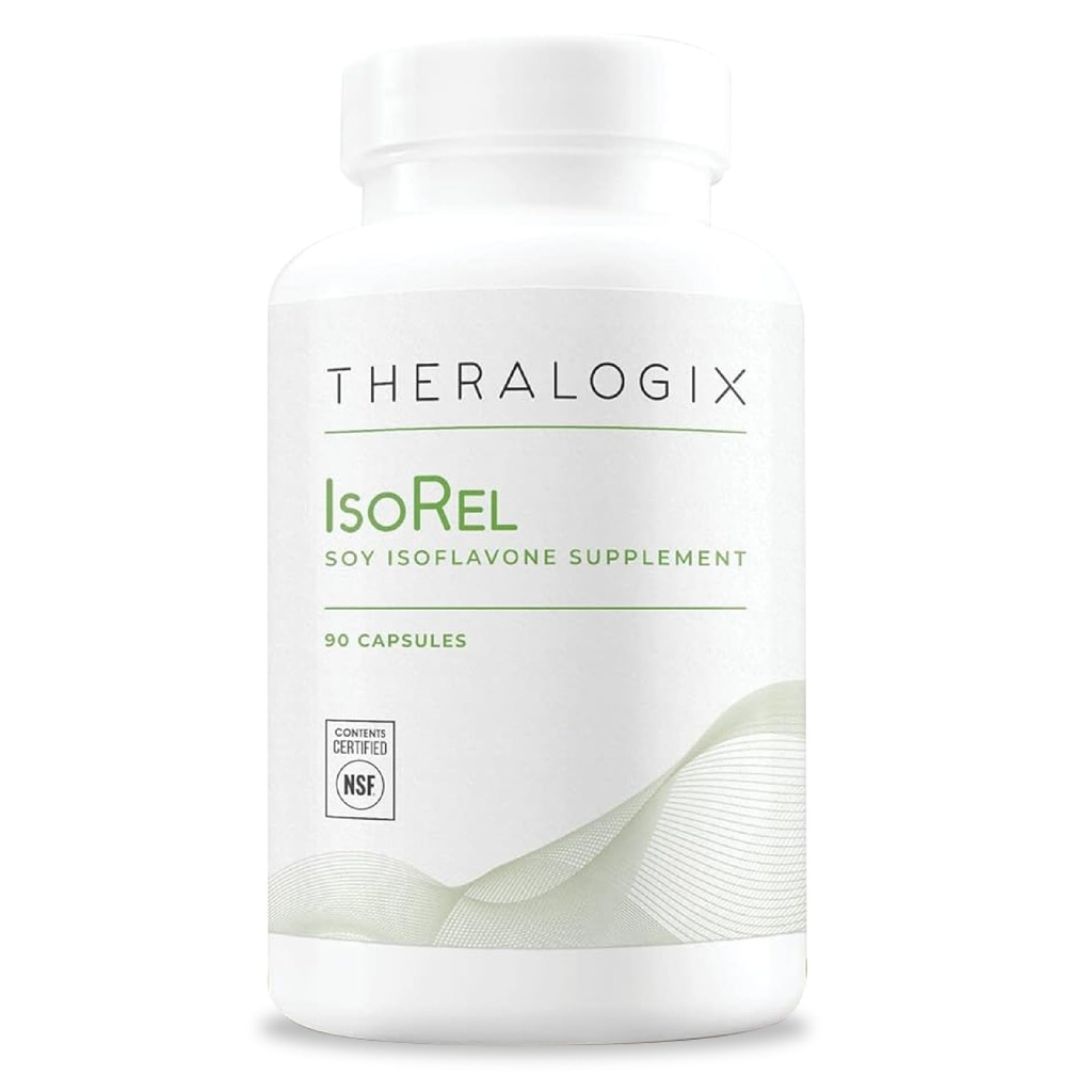 Theralogix IsoRel Whole Soybean Extract Supplement - 90-Tage-Versorgung - Menopause Unterstützung Hot Flashes - Prostata-Gesundheitsunterstützung für Männer - NSF zertifiziert - 90 Kapseln