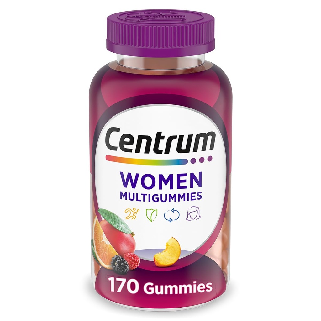 Centrum MultiGummies Gummy Multivitamin for Women, Multivitamin/Multimineral Supplement with Vitamin D3, B and Antioxidants, Assorted Fruit Flavor - 170 Count