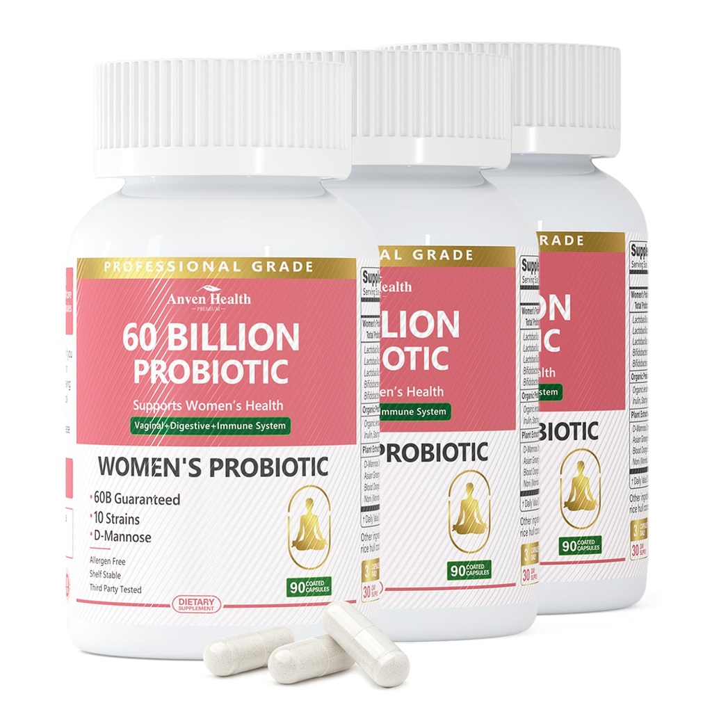 Probiotics and Prebiotics for Women pH Balance & Digestive Health - 60 Milliarden Vaginal Probiotic mit Cranberry & D-Mannose für Gut, Urinary, Immune Health, Vegan & Non-GMO | 270 Kapseln