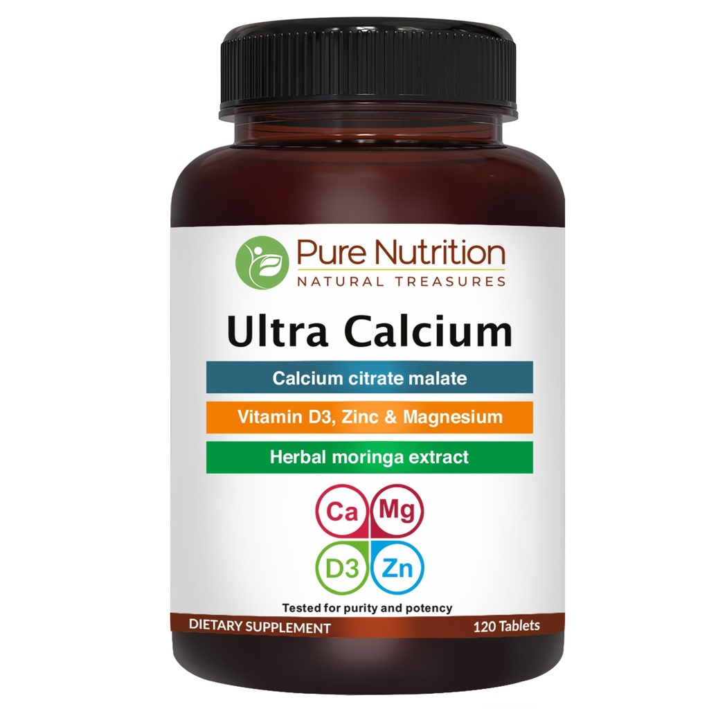 Pure Nutrition Ultra Calcium 1000mg avec VIT D3 + K2.120 Tab.