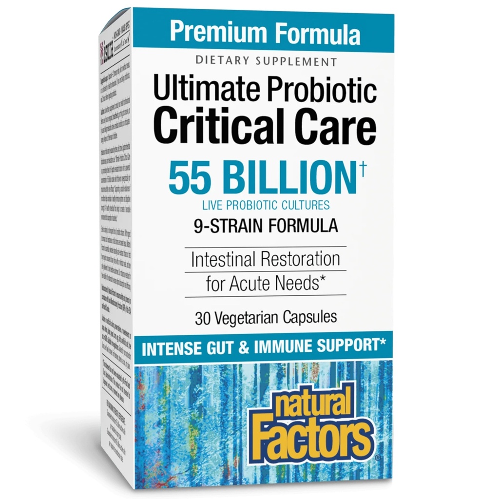 Natürliche Faktoren Ultimate Probiotic Critical Care, unterstützt Darmresturation, 9 Strains, 55 Billion CFU