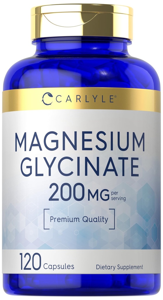 Carlyle Magnesium Glycinate | 200mg | 120 Kapseln | Non-GMO und glutenfreie Ergänzung