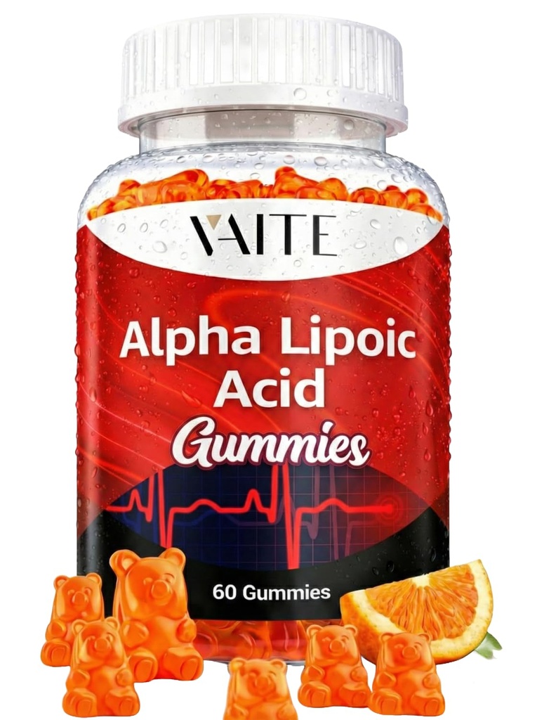 Alpha Lipoic Acid Gummies 1000mg, ALA-Ergänzung für Brain & Nerve-Unterstützung, Antioxidans, Energie – Non-GMO, Vegan, Gluten-Free – 60 Chewables für Vitalität und Komfort für Männer & Frauen