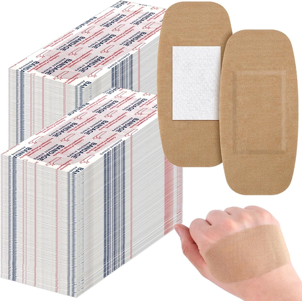 Sinmoe 600 Pcs große Bandagen Bulk Big Flexible Adhesive Wound Care Stoff Bandagen für Pflege und Schutz Wounds, 2 x 4 Zoll