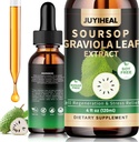 4 Fl Oz Soursop Graviola Flüssigkeitstropfen für Zellunterstützung, Immun Boost, Soursop Bitters Liquid, Soursop Blätter, Soursop Multivitamin Tropfen, pflanzliche Güte, Zucker/Gluten frei, natürliche Geschmack